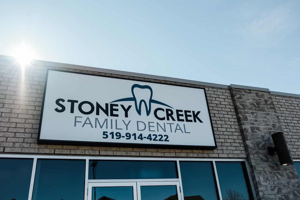 The view of the outside of our office. Learn more about stoney creek family dental.